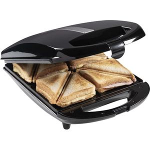 Bestron Sandwichmaker XXL - Wafelijzer - Zilver - Zwart