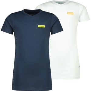 Vingino T-shirt Basic-vneck Jongens T-shirt - Dark Blue - Maat 128