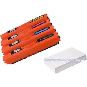 KATRIZ® huismerk toner CF350/CE310BK+ CF351/CE311C+ CF352/CE312Y + CF353/CE313 M (HP126A/130A) + Kopieerpapier-A4-80GR-500vellen-wit |Geschikt voor HP Color LaserJet Pro MFP M176 Series/ MFP M177FW Color LaserJet CP 1025/ M175series
