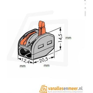 Draadklemmetje 2-weg 250V lasdop PCT-212 10stuks