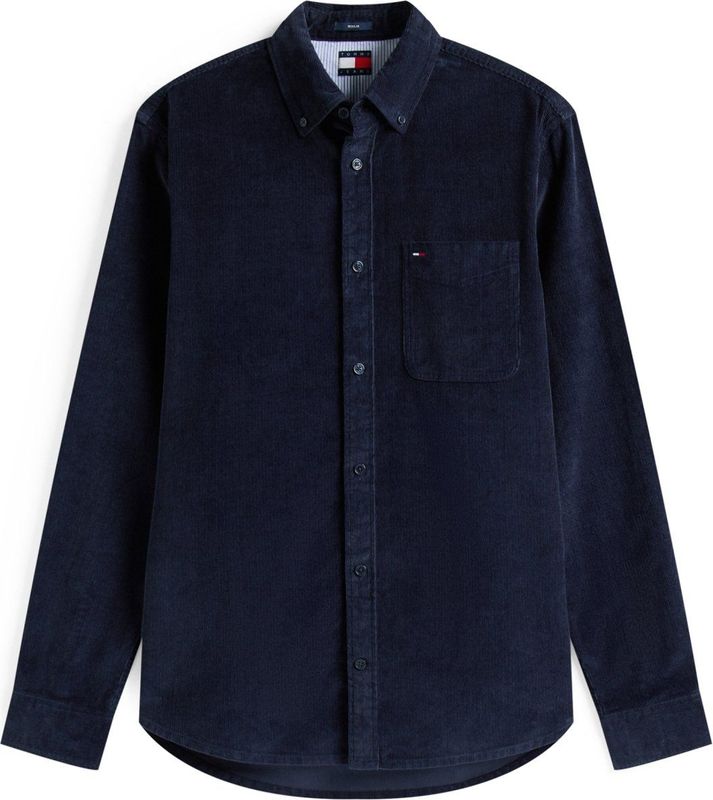 Tommy Jeans Overhemd Tjm Reg Baby Cord Shirt Ext Dm0dm22021 C1g Dark Night Navy Mannen Maat - S