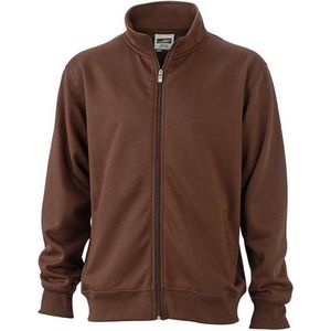 James and Nicholson Unisex Workwear Sweat Jacket (Bruin)