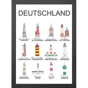 VUURTORENS DUITSLAND A2 POSTER IN LIJST - JOYIN