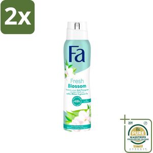 Fa - Deodorant Spray - Fresh Blossom - Bloemengeur - 48 uur Bescherming - 150 ml - Voordeelverpakking - 2 stuks - Deodorant Spray - Bloemengeur
