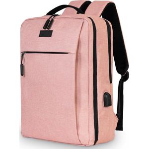 ZILOU® Rugzak - 30L - 15,6 inch Laptop Rugtas - Schooltas - USB Poort - Waterafstotend - Dames en Heren - Roze