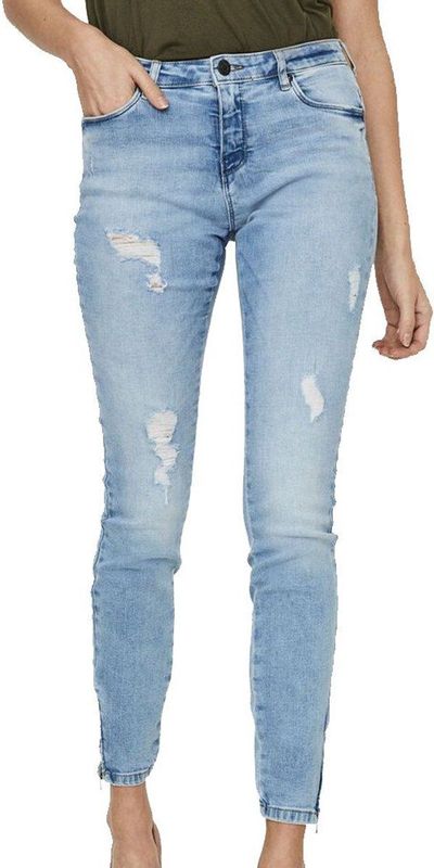 Noisy May Kimmy Normal Waist Ankle Zip Az093lb Spijkerbroek Blauw 25 / 32 Vrouw