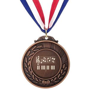 Akyol - piano medaille bronskleuring - Piano - beste piano speler - gegraveerde sleutelhanger - piano keyboard - cadeau - piano stickers - gegrafeerde sleutelhanger - gepersonaliseerd - sleutelhanger met naam