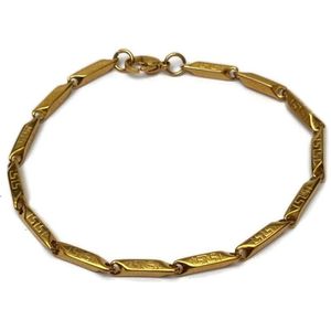 RVS Schakel Armband Grieks Motief goudkleur