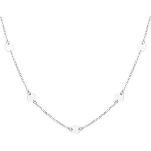 The Fashion Jewelry Collection Ketting Rondjes 2,0 mm 43 + 5 cm - Zilver Gerhodineerd