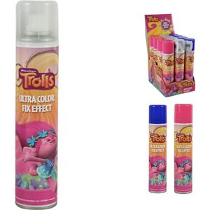 Trolls kleur haarspray 200 ml 3 assorti kleur, display 12 stuks