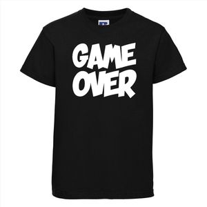 Game Over T-shirt | Grappige tekst | T-shirt tekst | Kids | Kinder | Kinderen | Stoer shirt | Tshirt | Zwart Shirt | Kindershirt | Maat 9-10 jaar