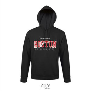 Hoodie 3-201 Boston Massachusetts rood - Navy, xS