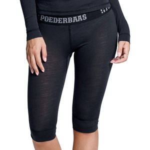 Poederbaas Thermolegging 3/4 Merinowol - Dames - Zwart - Maat S