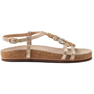 Lazamani - Fonda Dames Sandalen Leer Biscuit - Maat 38