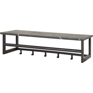 Giga Meubel - Kapstok Roede - 6-Haaks - Zwart - 80x30x24cm