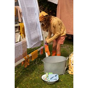 Sticky Lemon - knee high socks | coloured freckles | carrot orange + pirate purple