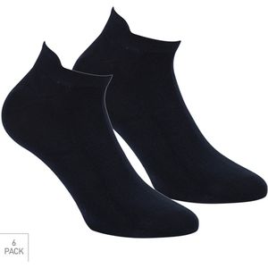 Bamboe Sneaker Sokken Met Lipje 6-Pack - Marine - Maat 36-40 - Lage Bamboesokken Voor Frisse Droge Voeten - Dames / Heren