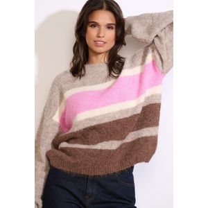 LolaLiza Trui N Coblockml 04007074 1021 Taupe/pink/choco Dames Maat - S