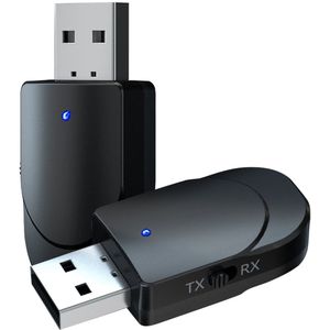 USB - Bluetooth 5.0 Transmitter & Receiver - Draadloze Zender / Ontvanger - Zwart