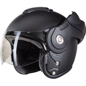 BEON B702 REVERSE Mat zwarte Systeemhelm - Motorhelm - XXL - Helder Vizier