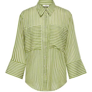 Jacqueline de Yong Blouse Jdymartina 7/8 Striped Shirt Wvn 15324978 Lima Bean Green Dames Maat - M