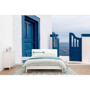 Deur - Blauw - Wit - Architectuur - Behangpapier