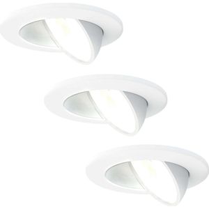 Ledvion - 3X LED Inbouwspot - Wit - Dimbaar - 5W - IP65 - CCT - COB - Ø75mm