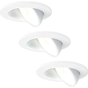 Ledvion Set van 3 LED Inbouwspot, Wit, 5W, IP65, CCT, COB, Ø75mm, Dimbaar, Badkamer Inbouwspot, Plafond Inbouwspot, Dimbare LED Lamp, 5 Jaar Garantie