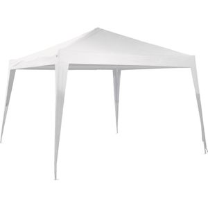 <p>De elegante, witte partytent van ProGarden is perfect voor buitenfeesten met vrienden of kinderen. Deze evenemententent is gemaakt van duurzaam 100 g/m² polyester en heeft een stevig metalen frame. De tent beschermt tegen de hitte van de zon en vermindert de kans op zonnebrand, terwijl het zonlicht wel wordt doorgelaten door de open geweven structuur.</p>
<p>Met een afmeting van 300 x 300 x 245 cm (B x D x H) biedt de partytent voldoende ruimte. De hoogte in het midden is 245 cm en de doorgang heeft een hoogte van 195 cm. Het metalen frame heeft een diameter van 18 mm en wordt geleverd met witte polypropyleen aansluitingen.</p>
<p>De partytent wordt compleet geleverd met haringen en scheerlijnen, zodat je hem stevig kunt verankeren. De neutrale witte kleur past bij elke gelegenheid en de tent is eenvoudig op te zetten en af te breken.</p>
<p>Met de ProGarden partytent ben je verzekerd van een comfortabele en duurzame oplossing voor al je buitenfeesten. Geniet van de gezelligheid en bescherming tegen de zon met deze kwalitatieve partytent.</p>