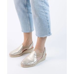 Manfield Leren Espadrilles Goud