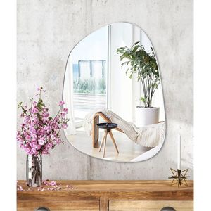 Wandspiegel asymmetrische spiegel asymmetrische decoratieve wandspiegel asymmetrische spiegel spiegeltegels zelfklevende wandspiegel badkamerspiegel HD wandspiegel van glas tafelspiegel