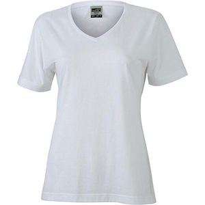 James and Nicholson Dames/dames Workwear T-Shirt (Wit)