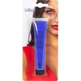 Boland - Tube schmink blauw (19 ml) - Blauw - Vloeibare schmink - Carnaval, Themafeest, Halloween -