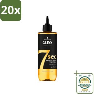 20 x Gliss-Kur - 7 Sec Express Repair Treatment - Oil Nutritive - Voedende Herstelbehandeling - 200 ml - Grootverpakking - 7 Sec Hair Treatment - Hair Repair - Hair Conditioning - Hair Mask - Hair Care