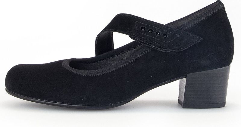 Pumps - Plateau - Textiel - Blokhak - Klittenbandsluiting