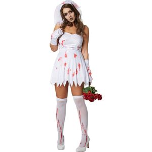 dressforfun - Sexy griezelbruid XL - verkleedkleding kostuum halloween verkleden feestkleding carnavalskleding carnaval feestkledij partykleding - 302248