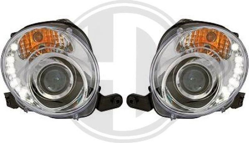 Abarth - Koplampen Set - Chroom - Voor Voertuigen Met Lichthoogteregeling