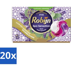 20 x Robijn - 3-in-1 Spa Sensation - Wascapsules - 15 Wasbeurten - 3-in-1 Wascapsules - Gekleurde Was - Geur - Kleurbehoud - Wasresultaten