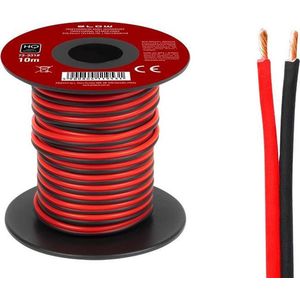 HQ luidsprekerkabel 2 x 0.35 mm zwart/rood op rol 10 meter