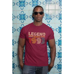 1993 Jaar Rood T-shirt Heren - Maat S - Legend Since - Retro - Verjaardag Cadeau Mannen - Limited Edition