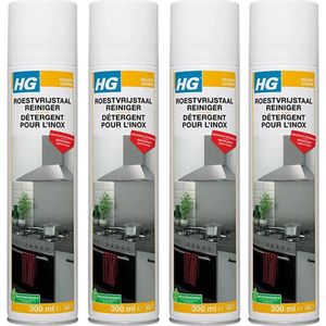 HG - Roestvrijstaal Reiniger - 4 Stuks - RVS - Inclusief Spons