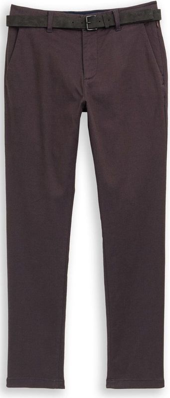 TOM TAILOR Herenbroek, 39129 - Brown Navy Zig Zag Structuur, 30W / 36L