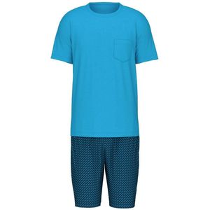 Calida Relax Imprint Pyjama korte broek - 398 Blue - maat L (L) - Heren Volwassenen - 100% katoen- 47087-398-L