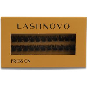 Lashnovo – Press-On Cluster Lashes - Viola – Wimperextensions - Nepwimpers – Zelfklevende Wimpers Zonder Lijm – 5 & 7 Dagen
