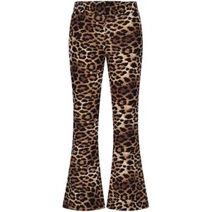 Moodstreet Bibi Flared Leopard Pants Broeken Meisjes - Bruin - Maat 98/104