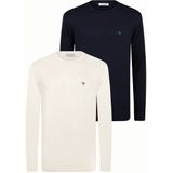Felix Hardy - Classic Crew Neck Knit Sweater - Ecru-Navy - 2 Pack - Heren