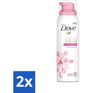 2 x Dove Shower Foam - Rose Oil - 200 ml - Douchemousse - Rose Oil - Dove - Verzorging - Hydratatie