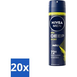 NIVEA MEN - Deodorant Spray - Deep Sport - 150 ml - Bulkverpakking - 20 stuks