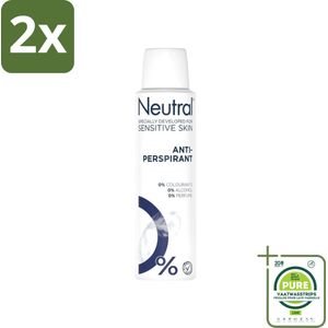 Neutral - Deodorant Spray - Anti-perspirant - Gevoelige Huid - 0% Kleurstof, Parfum & Alcohol - 150 ml - Voordeelverpakking - 2 stuks - Antitranspirant - Deodorant