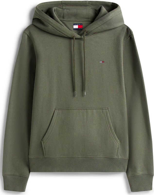 Tommy Jeans Trui Tjw Reg S Flag Hoodie Dw0dw19958 Mrh Pewter Green Dames Maat - XXS